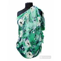 Duża sukienka plażowa - eleganckie PAREO XXL odcienie zieleni